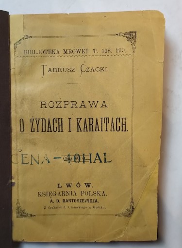 Czacki - Rozprawa o żydach i karaitach