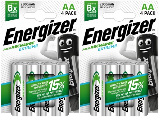 8x AKUMULATORKI ENERGIZER BATERIE AA R6 2300mAh