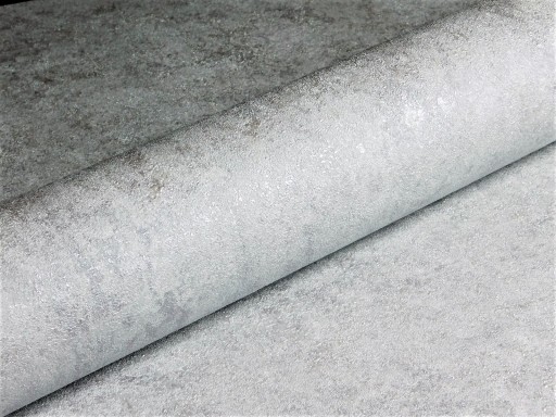PIĘKNA TAPETA SREBRNA SZARA GRUBE TAPETY BETON TYNK STIUK
