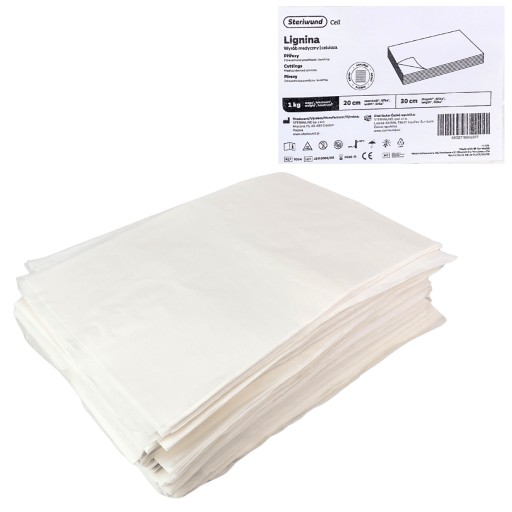 Lignina wata celulozowa w arkuszach płaty 20x30cm 1kg Steriwund