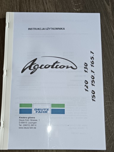 Deutz Fahr 5100p 5110p 5120p 5130p fe fs 850 950 Instrukcja Obsługi DTR