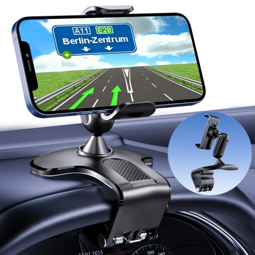 UCHWYT DO SAMOCHODU NA TELEFON KOKPIT DESKĘ LUSTERKO Z KLIPS OBROTOWY 360°