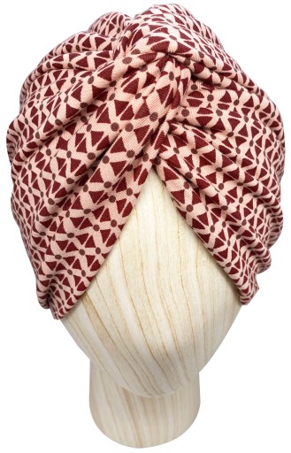 Czapka Turban Twist Cienki Jersey Geometryczny