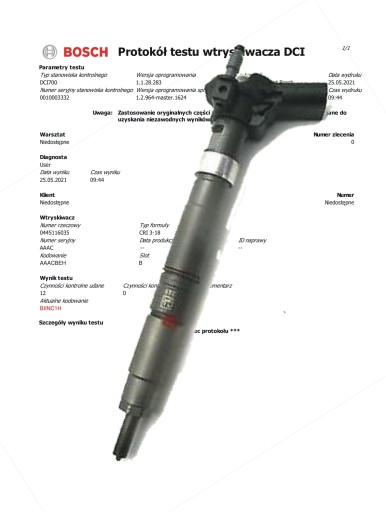 WTRYSKI WTRYSKIWACZ VW T5 0445116035 03L130277C