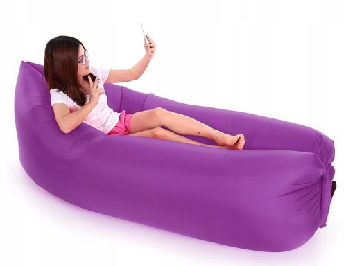 220CM LEŻAK NA POWIETRZE MATERAC PLAŻOWY AIR SOFA ŁÓŻKO LAZY BAG FIOLETOWY