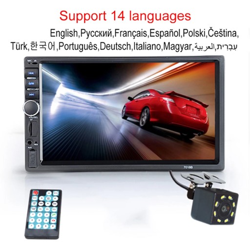 Z 8 stylami kamery LED Radio samochodowe 2 Din Bluetooth 7 dotykowy ekran