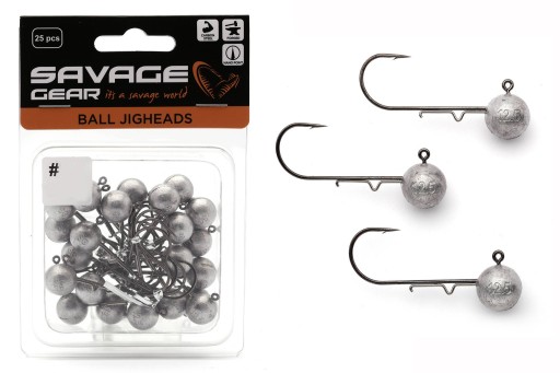 25szt GŁÓWEK JIGGOWYCH SAVAGE GEAR BALL 5/0-15,0 g