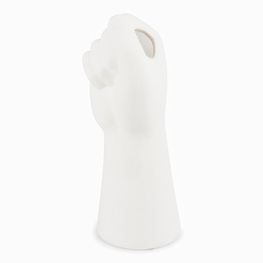 WAZON DŁOŃ ceramiczny biały wys. 23cm
