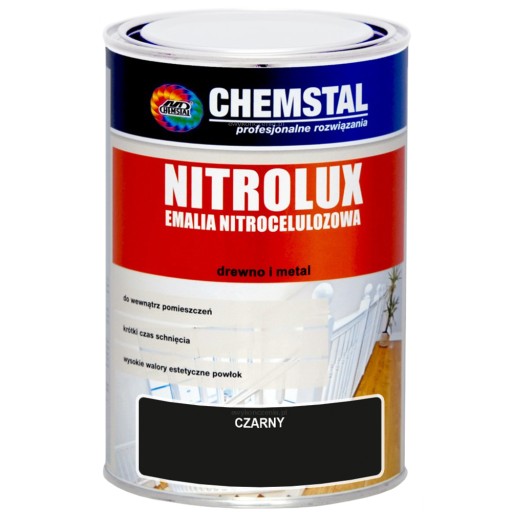Emalia Nitro NITROLUX CHEMSTAL Czarny POŁYSK 1L