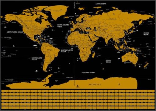 ZDRAPKA - MAPA ŚWIATA Z FLAGAMI - DLA PODRÓŻNIKA