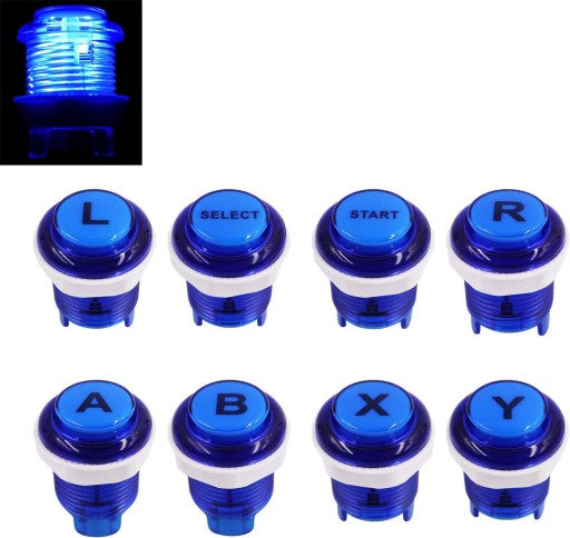 8 szt. Arcade Game LED Push Buttons with Cherry MX