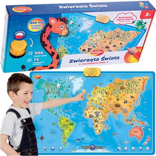 POWYSTAWOWE ZWIERZĘTA ŚWIATA INTERAKTYWNA MAPA DUMEL DISCOVERY