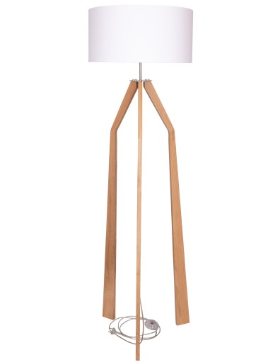 LAMPA STOJĄCA PODŁOGOWA TRÓJNÓG DĄB ABAŻUR 168cm P