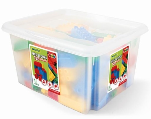 Klocki 132 elementów w pojemniku WADER 41270