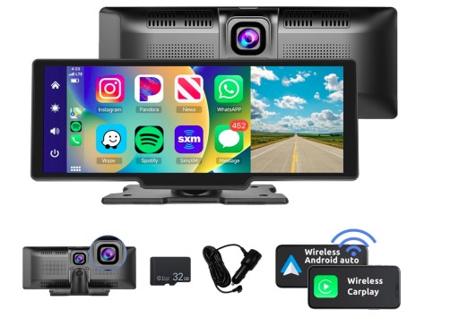 RADIO STACJA MULTIMEDIALNA MONITOR ANDROID AUTO APPLE CARPLAY DVR Kamera
