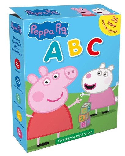 ŚWINKA PEPPA. ABC. KARTY EDUKACYJNE W PUDEŁKU