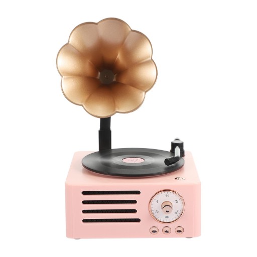 Turntable Record Player Bluetooth 5.0 Retro Pink