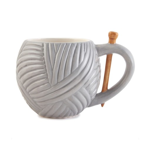 KUBEK CERAMICZNY włóczka druty szydełka etui 500ml