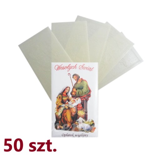 OPŁATKI WIGILIJNE 5D + KOPERTA + FOLIA (50 KPL.)
