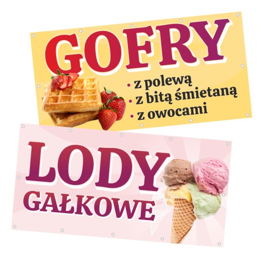 BANER LODY GOFRY WZORY 2x1m