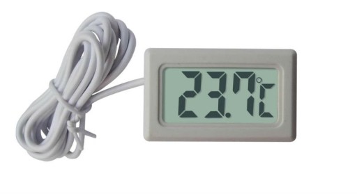 PANELOWY TERMOMETR LCD OD -50°C DO 100°C BIAŁY