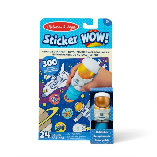 Sticker WOW Stempelki z naklejkami Astronauta zestaw 300 naklejek książka