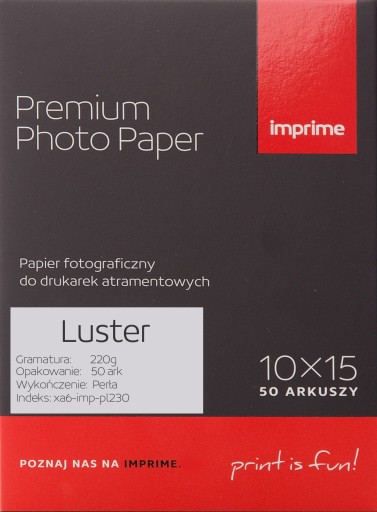 Papier foto IMPRIME Luster 10x15 (50 arkuszy)