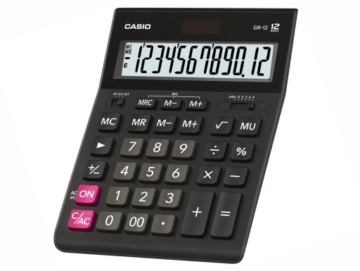 DUŻY KALKULATOR BIUROWY CASIO GR12 PROCENTY PAMIĘĆ