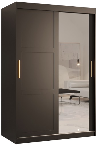 Szafa przesuwna MIRO 2 120cm. czarna + złoto