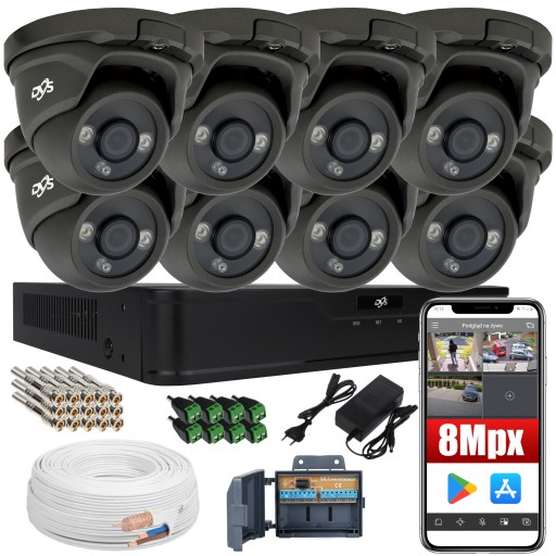 ZESTAW DO MONITORINGU DVS 8 KAMERY 8MPX KOPUŁOWE