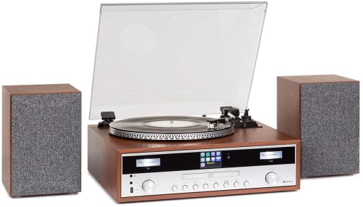 Wieża H-Fi Gramofon DAB+/FM Bluetooth CD USB
