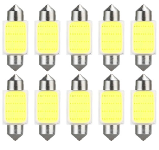 10x ŻARÓWKA Rurka C5W 36mm COB LED biała Canbus