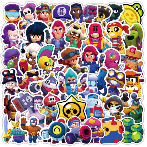 50SZT NAKLEJKA GRAFFITI BRAWL STARS SERIA WODOODPORNA NAKLEJKA NA BAGAŻ