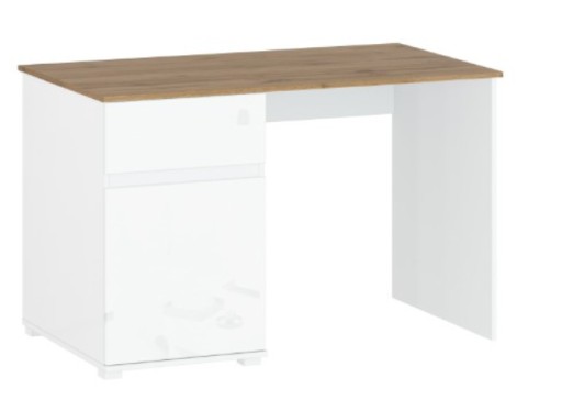 Biurko białe 120cm z szufladą szafką VIGO 1d1s/120
