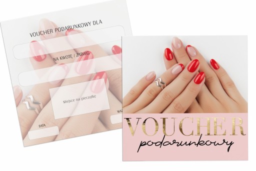 VOUCHER BON GOTOWY PROJEKT ZŁOTY HOTSTAMPING REALIZACJA 48H 12 szt