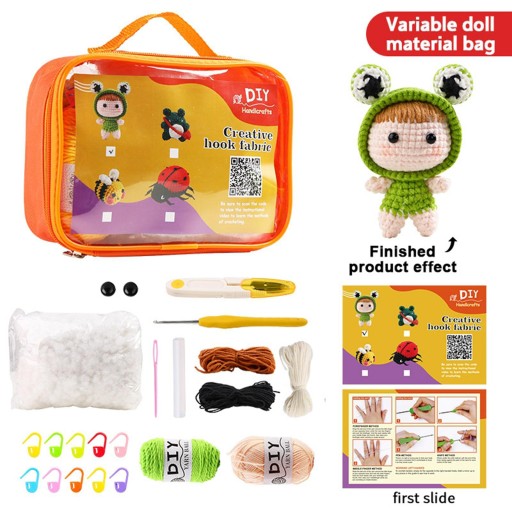 Zestaw startowy do szydełkowania Decor robótki DIY zestaw lalek na szydełku lalka szydełkowa żaba