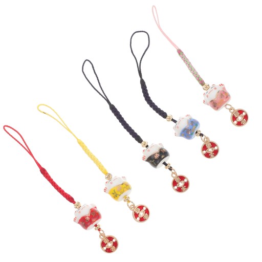 ŁAŃCUCH DO TELEFONA KOMÓRKOWEGO LUCKY CAT 5 SZT