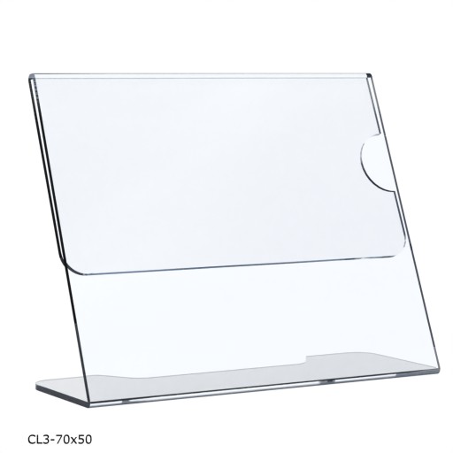 Cenówka 70x50 Stojak typ CL3 z Plexi na cenę, opis ekspozytor cenowy