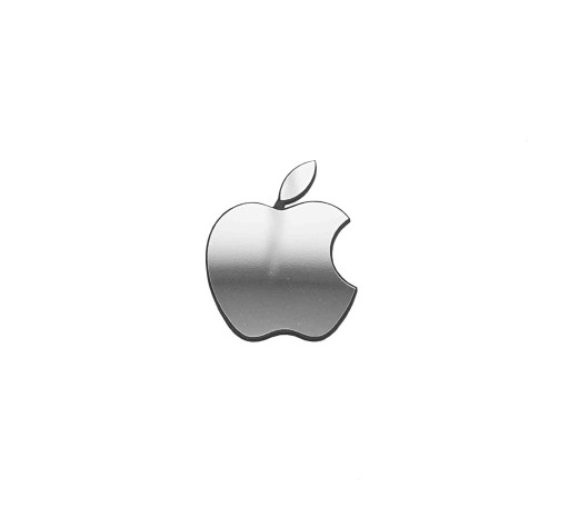 Naklejka Emblemat APPLE srebrna chrom 14x17mm