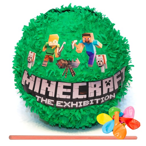 PINIATA XXL -100CM OBWÓD MINECRAFT + DODATKI