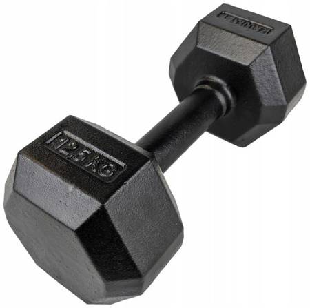 ŻELIWNA HANTLA DO ĆWICZEŃ HEXAGONALNA HEX 12,5 KG