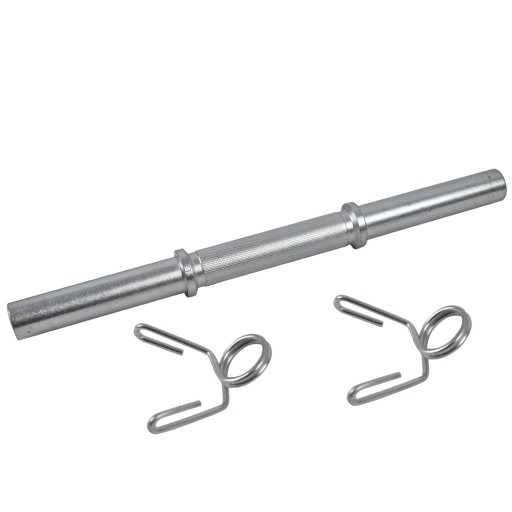 GRYF KRÓTKI ŻELIWNY do HANTLI 40cm/28mm + ZACISKI