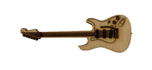 Gitara elektryczna scrapki dekor decoupage 9 cm