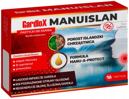 Gardlox MANUISLAN bez cukru smak pomarańczowy 16sz