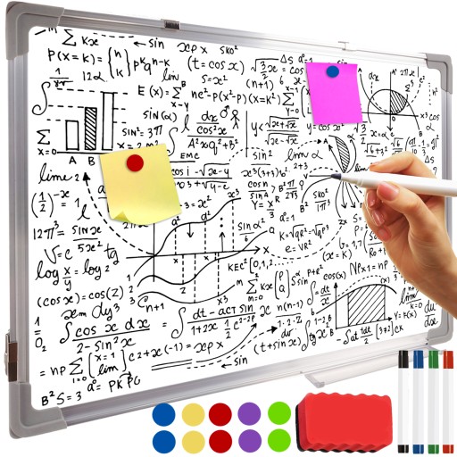 Tablica Magnetyczna Suchościeralna Biała 60x40 cm + Magnesy Gąbka Markery