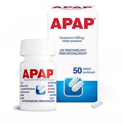 APAP Paracetamol 500 mg 50 tabl. ból gorączka