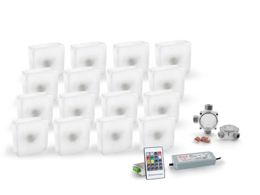 16x Świecąca Kostka Najazdowa LED Rocdeco 1515 RGB