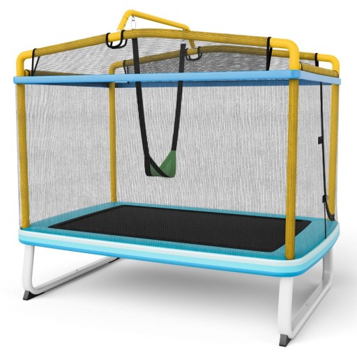 Prostokątna Trampolina dla dzieci 3w1 z siatką zabezpieczającą