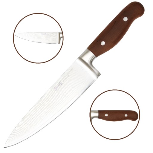 Nóż szefa kuchni stal damasceńska nierdzewna VG-10 IKEA BRILJERA 20 cm