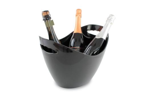Ice bucket czarny, Cooler barmański na napoje 7l z uchwytami czarne